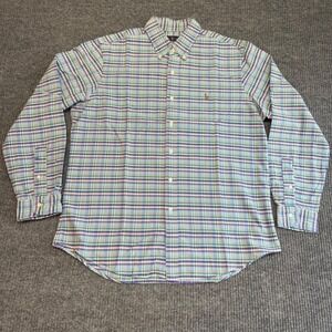 Polo Ralph Lauren Plaid Button Down Shirt Men's Large Blue Green Purple